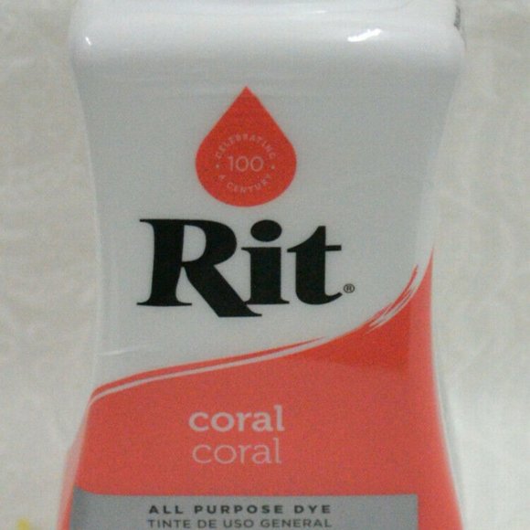 RIT CORAL COLOR FABRIC DYE 8 OUNCE BOTTLE - Picture 2 of 2